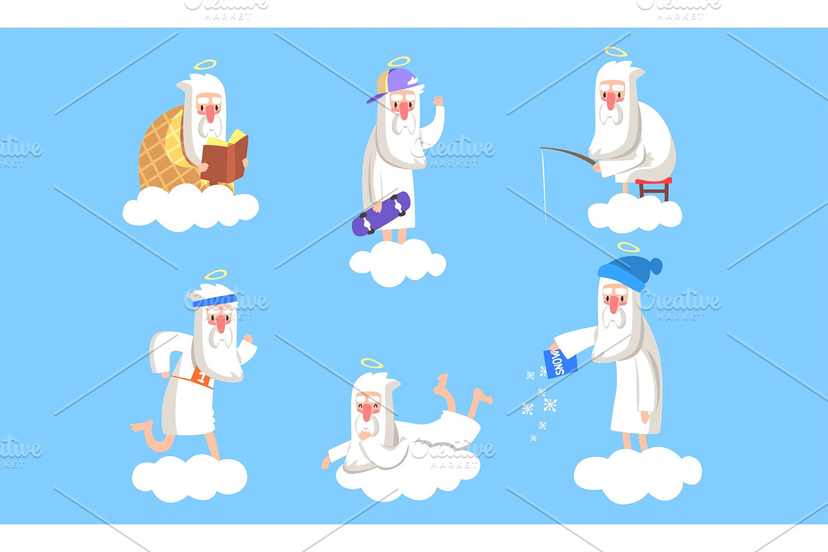 Elderly Male Angel Character in in Illustrations - product preview 8