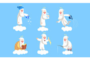 Funny Elderly Male Angel Character