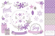 Lavender Christmas Wreaths & Paper