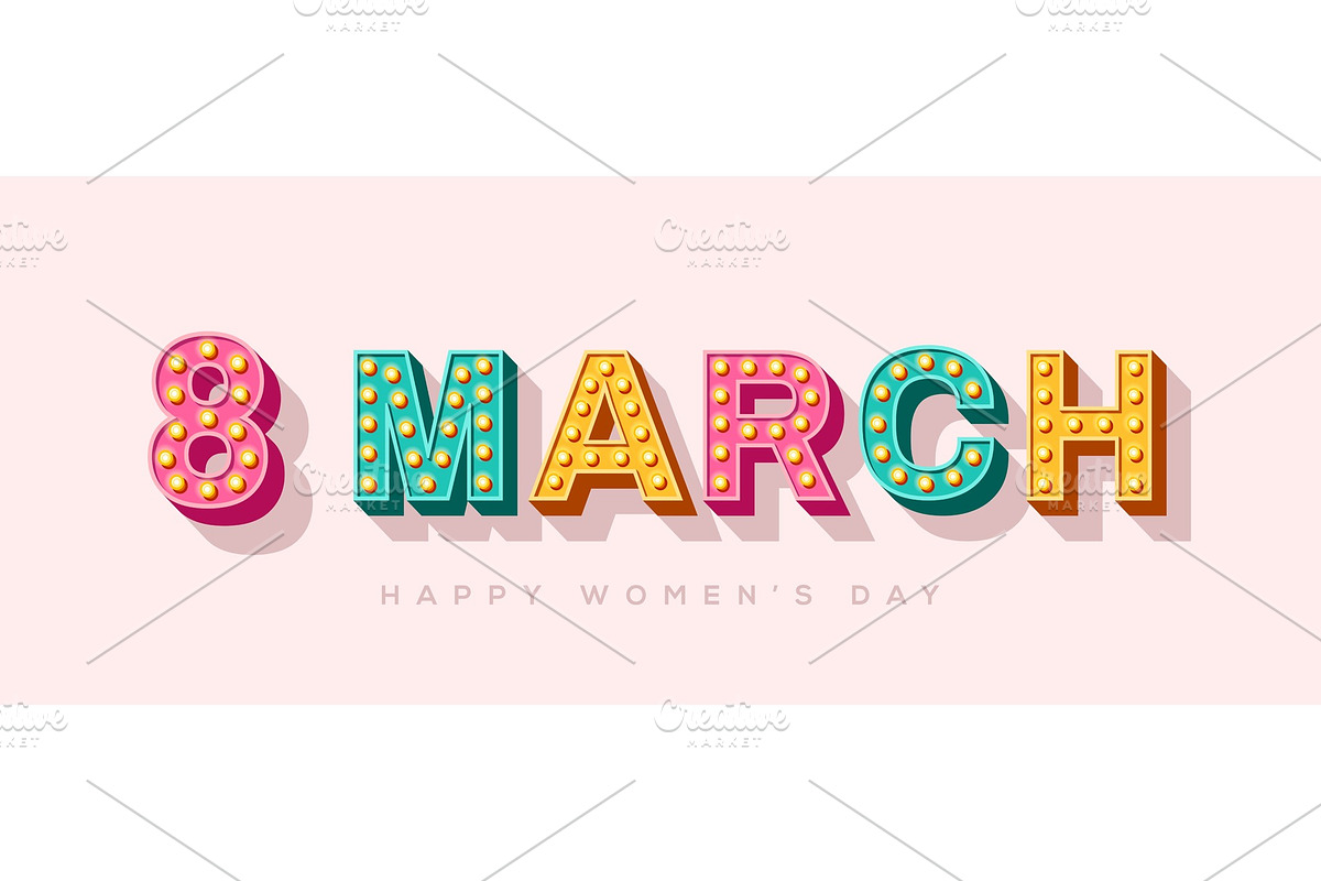 Eight March typography design in Objects - product preview 8