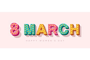 Eight March typography design