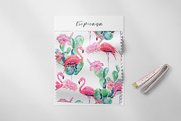 Flowers,flamingo,cactus pattern in Patterns - product preview 2