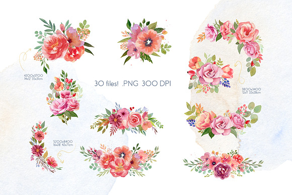Flower Bouquets - Watercolor Collect in Objects - product preview 5