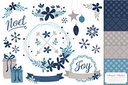 Navy Christmas Wreaths & Patterns