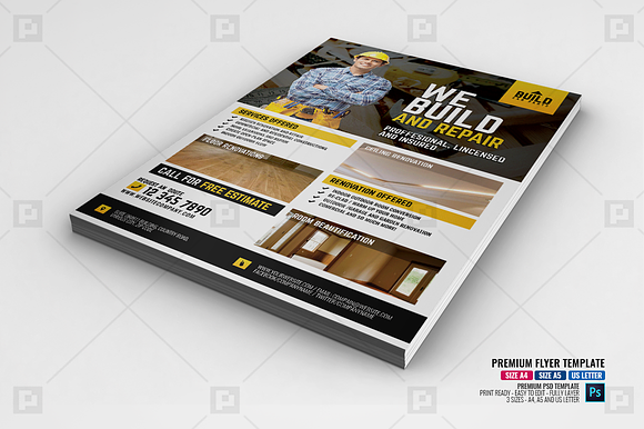 Construction and Building Service in Flyer Templates - product preview 2