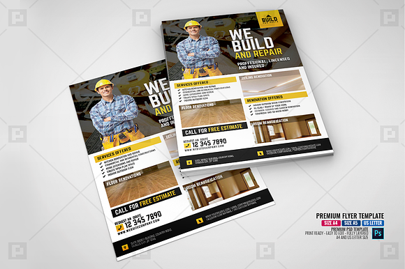 Construction and Building Service in Flyer Templates - product preview 4