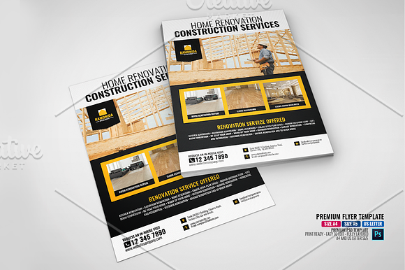 Construction Company Flyer Design in Flyer Templates - product preview 4