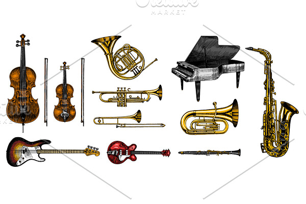 Jazz Musical instruments. Hand
