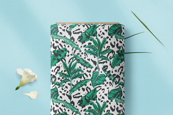 Tropical leaves,palm trees pattern in Patterns - product preview 1