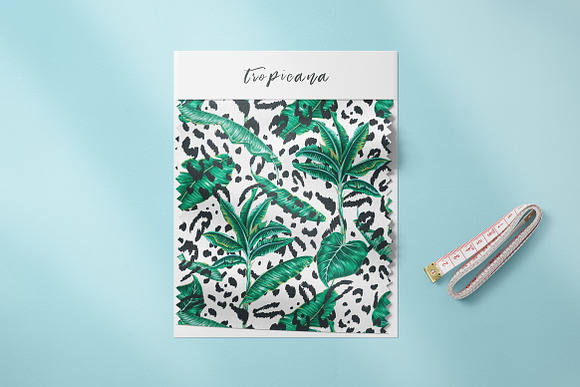 Tropical leaves,palm trees pattern in Patterns - product preview 2