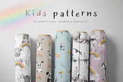 Watercolor kids patterns