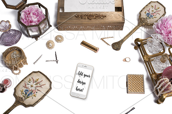 Vintage Beauty Styled Desktop #80 in Product Mockups - product preview 1