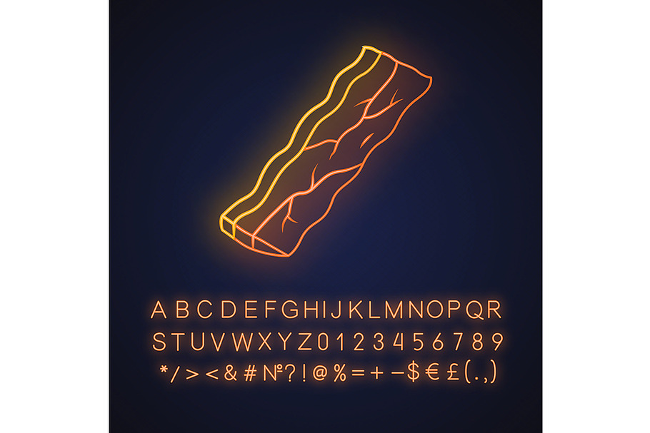 Bacon neon light icon