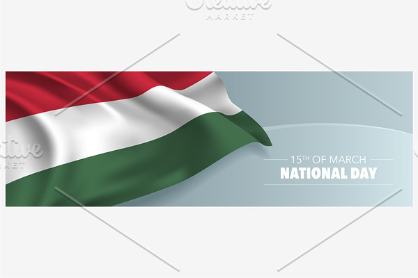 Hungary national day vector banner