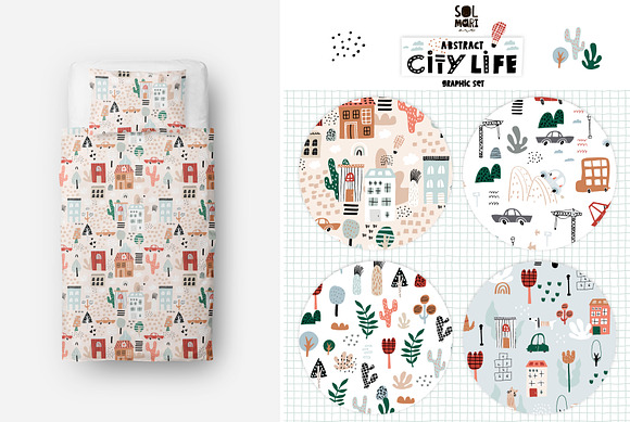 ABSTRACT CITY LIFE graphic set in Patterns - product preview 2