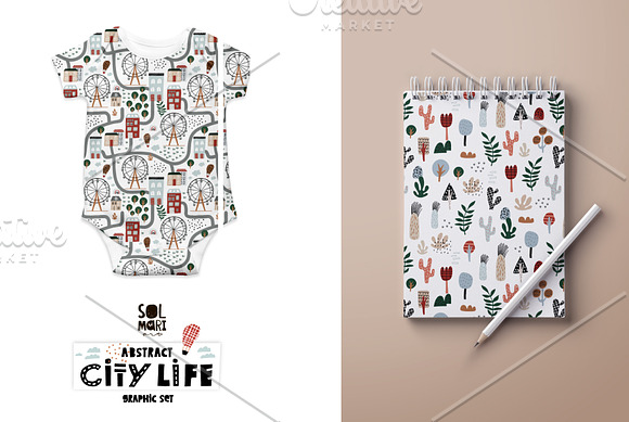 ABSTRACT CITY LIFE graphic set in Patterns - product preview 5