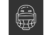 Cricket helmet chalk icon