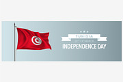 Tunisia happy independence day vecto