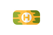 First aid kit flat design color icon