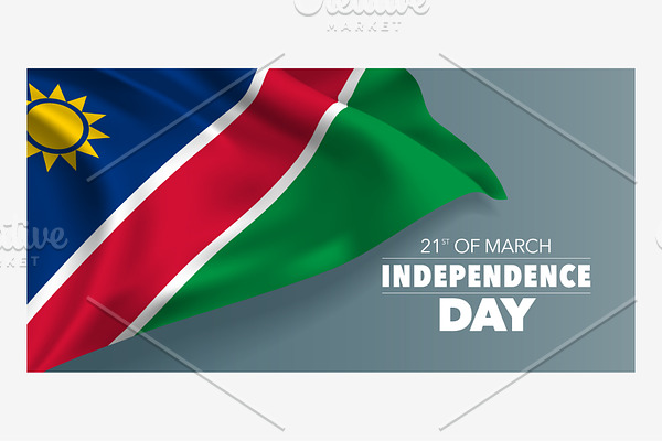 Namibia independence day vector card