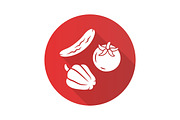 Raw vegetables flat design icon