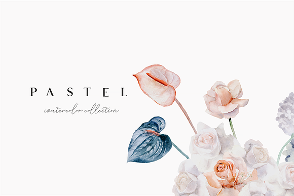 Pastel - watercolor collection in Illustrations - product preview 1