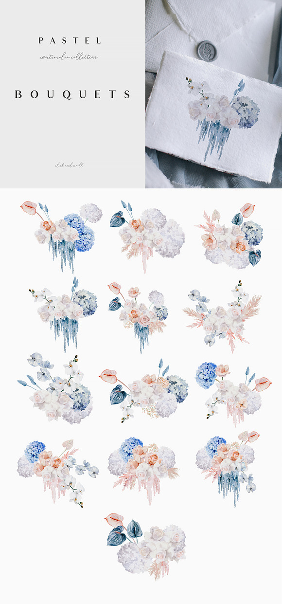 Pastel - watercolor collection in Illustrations - product preview 2