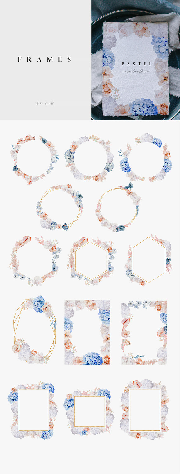 Pastel - watercolor collection in Illustrations - product preview 3