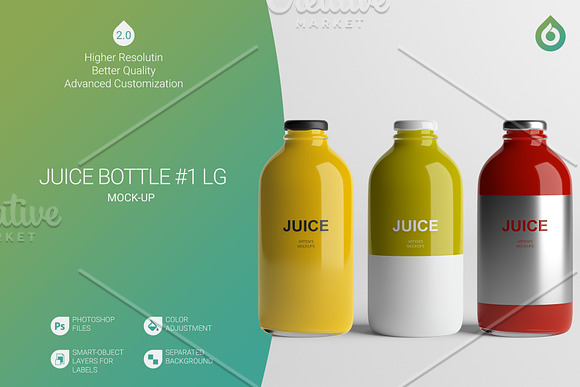 Juice Bottle Mockup in Product Mockups - product preview 19