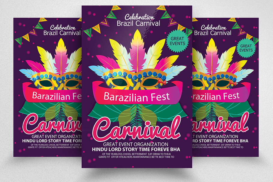 Brazil Carnival Festival Flyer in Flyer Templates - product preview 8
