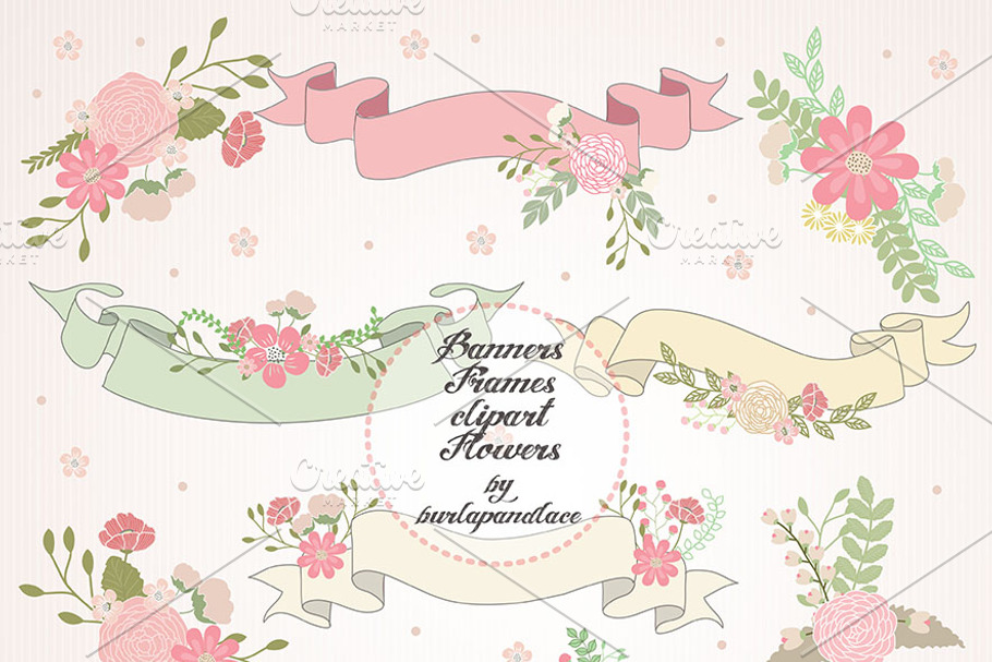 Wedding banner frames in Illustrations - product preview 8
