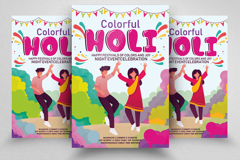 Holi Colorful Festival Flyer/Poster in Flyer Templates - product preview 8