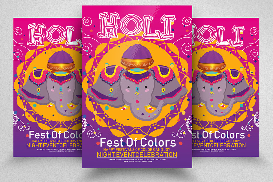 Happy Holi Festival Flyer/Poster in Flyer Templates - product preview 8