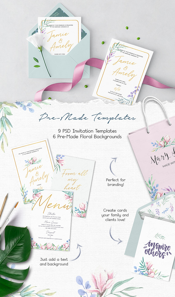 Watercolor Botanical Set in Illustrations - product preview 2