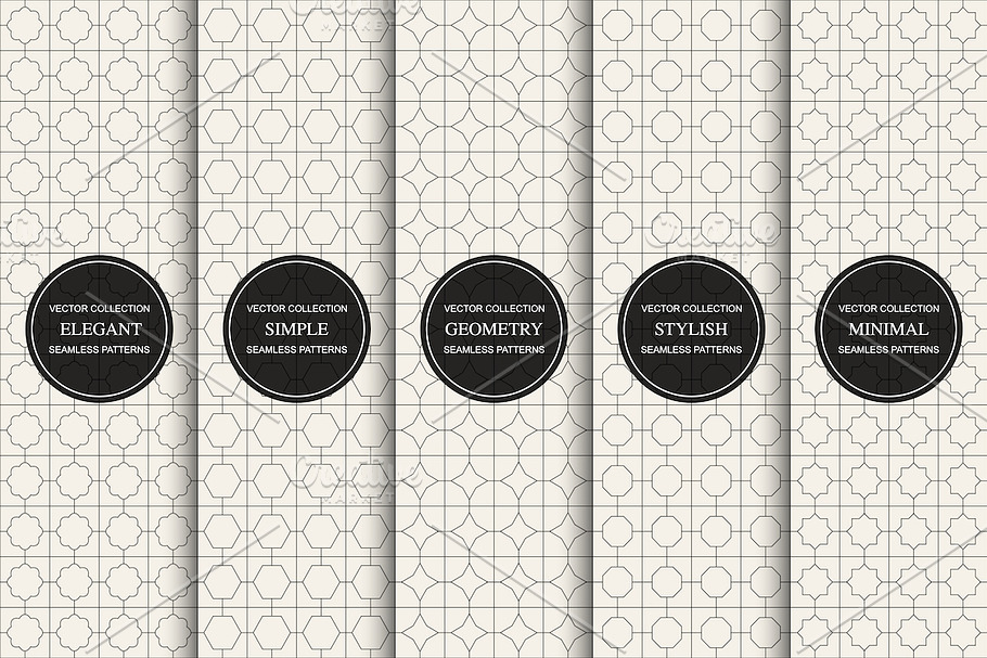 Simple seamless geometric patterns in Patterns - product preview 8