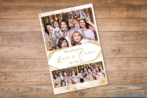 Gold Fireworks Photo Booth Template