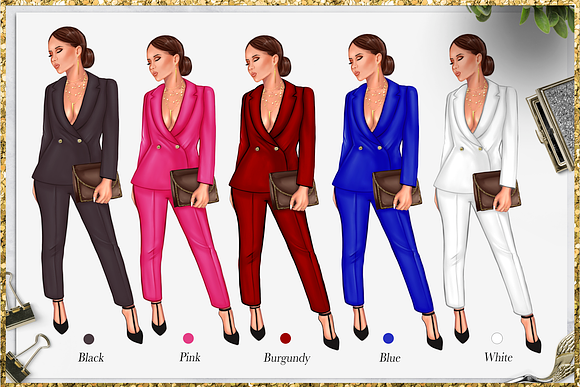 Fashion Girlboss Clipart in Illustrations - product preview 1