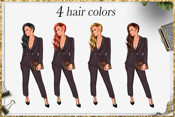 Fashion Girlboss Clipart in Illustrations - product preview 2