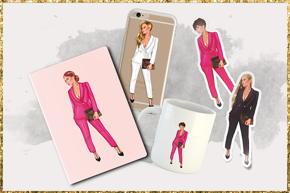 Fashion Girlboss Clipart in Illustrations - product preview 6