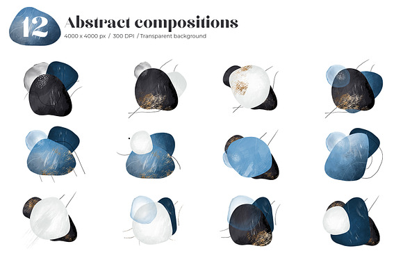 Blue Abstract Graphic Collection in Objects - product preview 2