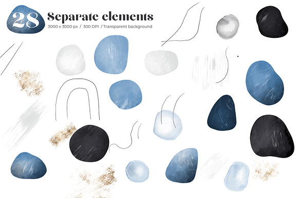 Blue Abstract Graphic Collection in Objects - product preview 5