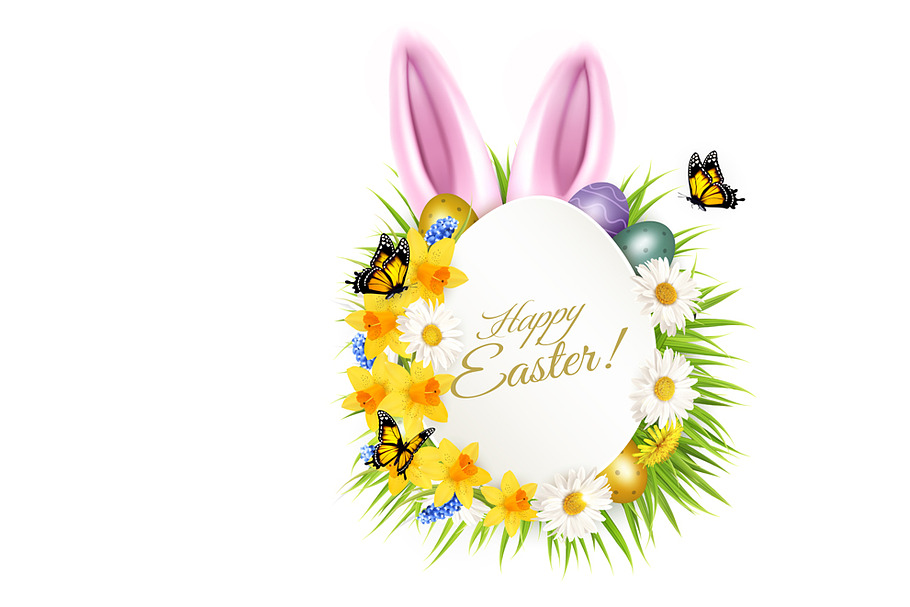 Holiday easter getting card. Vector in Illustrations - product preview 8