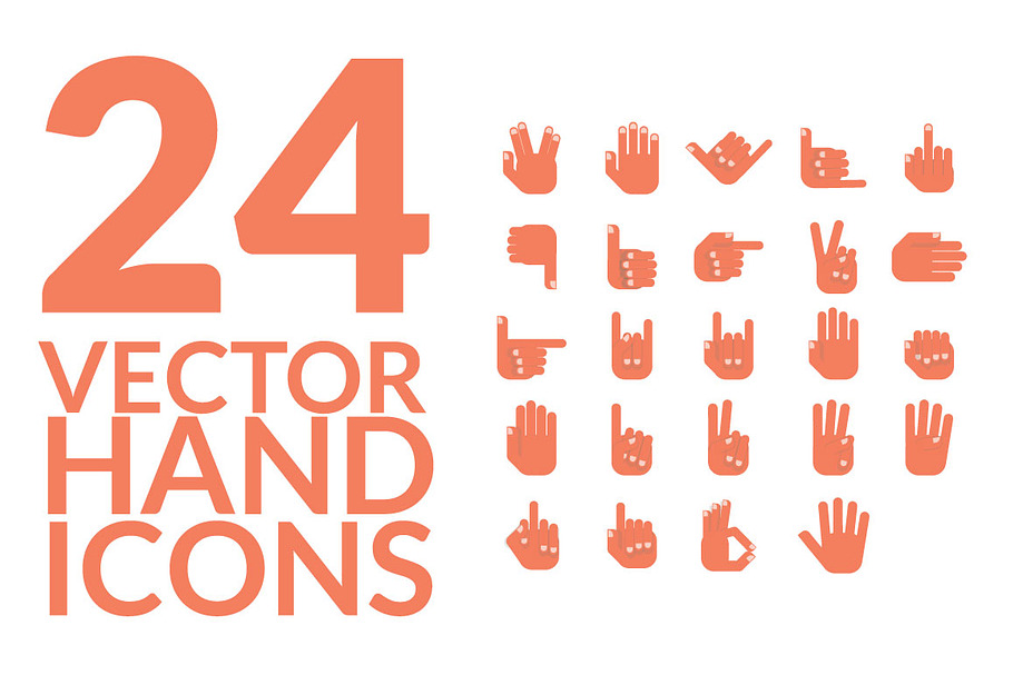 24 Hand Icon Vector