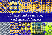 Optical illusion patterns set
