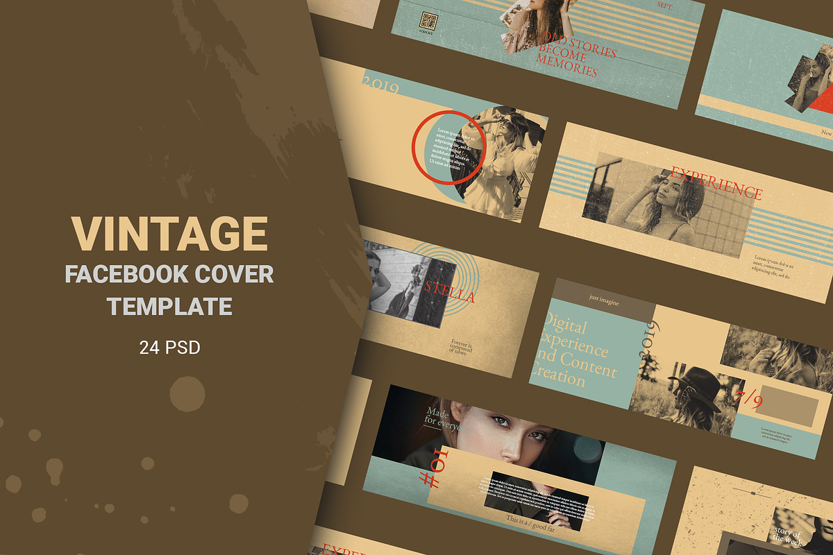 Vintage Facebook Cover Templates in Facebook Templates - product preview 8