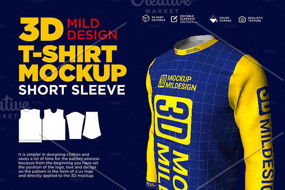 3D Mockup: Long Sleeve Tshirt in Product Mockups - product preview 1