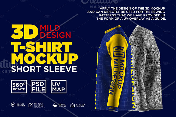 3D Mockup: Long Sleeve Tshirt in Product Mockups - product preview 7