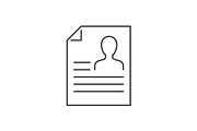 Resume line icon on white background