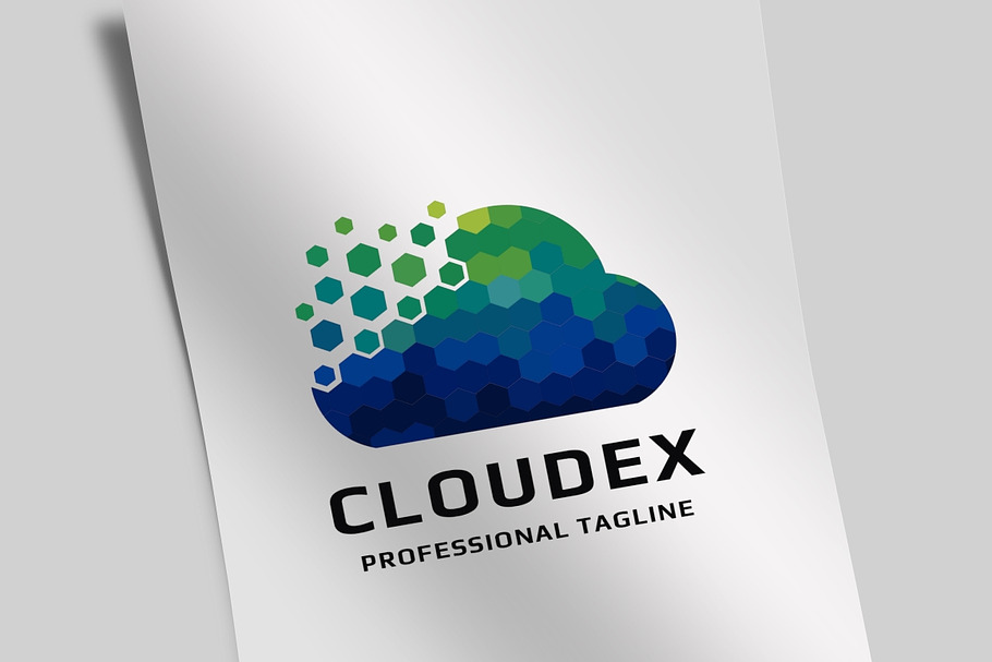 Pixel Cloud Technology Logo in Logo Templates - product preview 8
