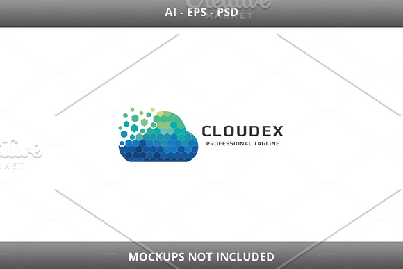 Pixel Cloud Technology Logo in Logo Templates - product preview 3